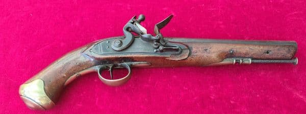 A fine Napoleonic era British Military Flintlock officer's Pistol by THOMAS. C. 1780-1820. Ref 3649.